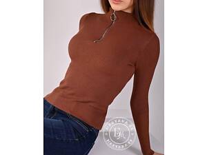 Базовая кофта гольф с кольцом / коричневый