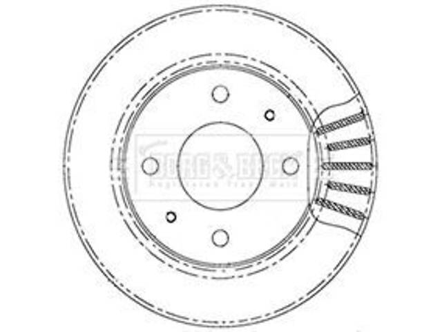 Гальмівний диск Borg & Beck BBD5007