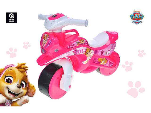 Біговел мотоцикл Щенячий патруль Скай рожевий qbee QB002-102 - Фото 1