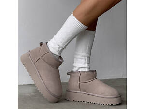 Бежеві уггі на платформі, беж угги платформа, угі 41р – 26,5 см код 11190