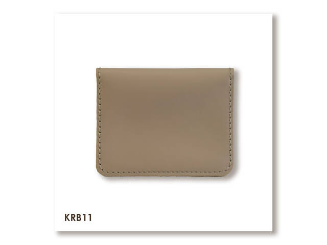 Бежевий базовий шкіряний картхолдер - Фото 1