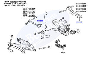 BELGUM PARTS BG0169 Пильник опори кульової BMW 5 (E39) 95-03/7 (E38) 96-01/X5(E53)