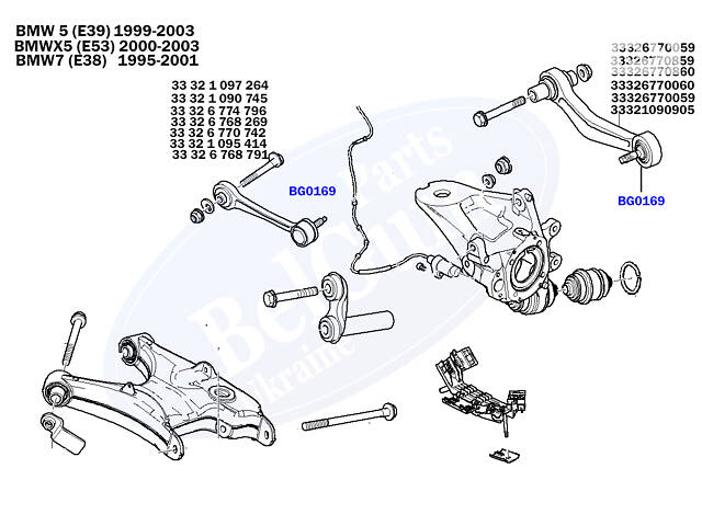 BELGUM PARTS BG0169 Пильник опори кульової BMW 5 (E39) 95-03/7 (E38) 96-01/X5(E53)