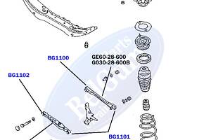 BELGUM PARTS BG1102 Сайлентблок важеля (заднього/всередині) Mazda 323/626