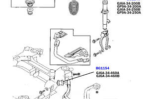 BELGUM PARTS BG1112 Сайлентблок важеля (переднього/знизу/всередині) Mazda 6/6 MPS 02-12 (40.4x12.2x58/40)