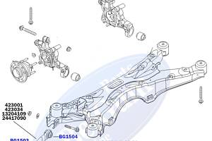 BELGUM PARTS BG1503 Сайлентблок важеля (заднього/знизу/ззовні) Opel Vectra C 02- (d=14) (п