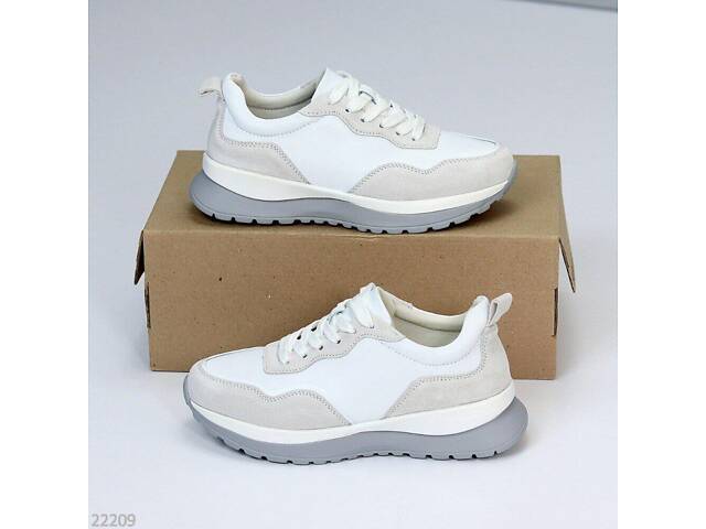 Белые кожаные женские кроссовки Grindi, кроссовки деми 36,37р код 22209 37 - Фото 5