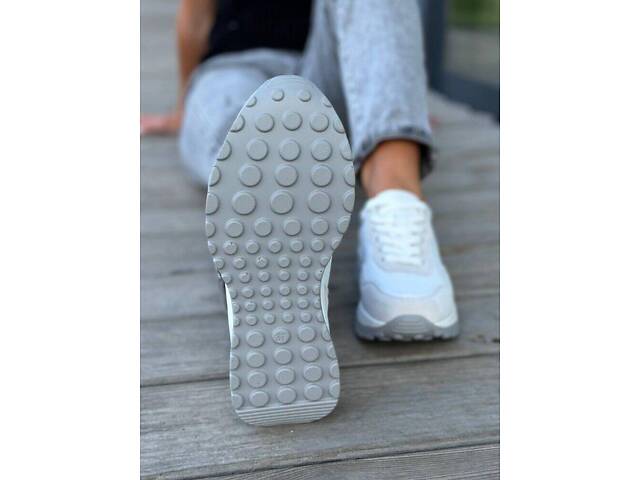 Белые кожаные женские кроссовки Grindi, кроссовки деми 36,37р код 22209 37 - Фото 9