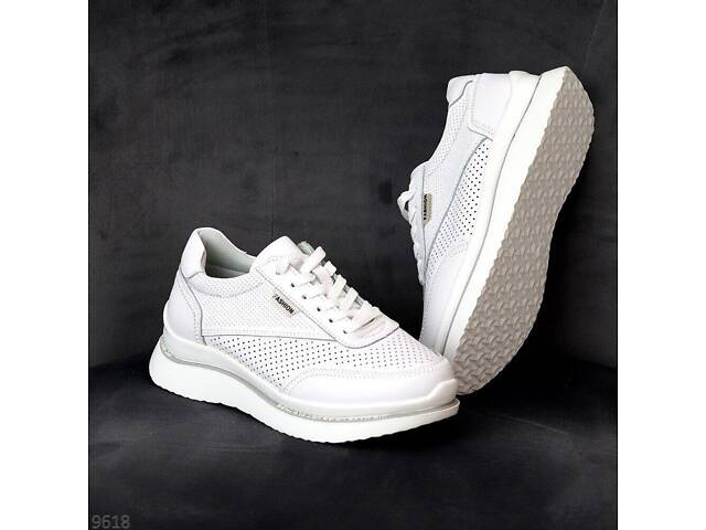 Білі шкіряні жіночі кросівки Rihi 36,38р код 9618 38, 24.5 - Фото 8