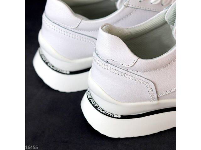 Белые кожаные женские кроссовки Tower 36-39р код 16455 - Фото 8