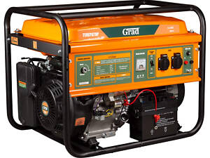 Бензиновый генератор 7.0/7.5кВт, 4-х тактный, электрозапуск GRAD (5710985)