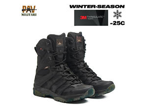 Берцы 707 Зима Черные