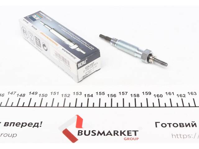 BERU GN107 Свеча накаливания Mitsubishi Pajero/Mitsubishi L 200/300/Kia Pregio 2.5TD 86- (11V) - Фото 1