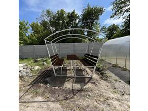 Альтанка з дахом без полікарбонату з фарбованою дошкою RIG-TORG