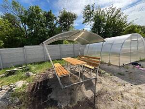 Альтанка з дахом із бронзового полікарбонату RIG-TORG