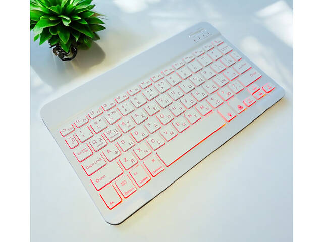Беспроводная клавиатура Primo KB02 Bluetooth с подсветкой - White - Фото 4