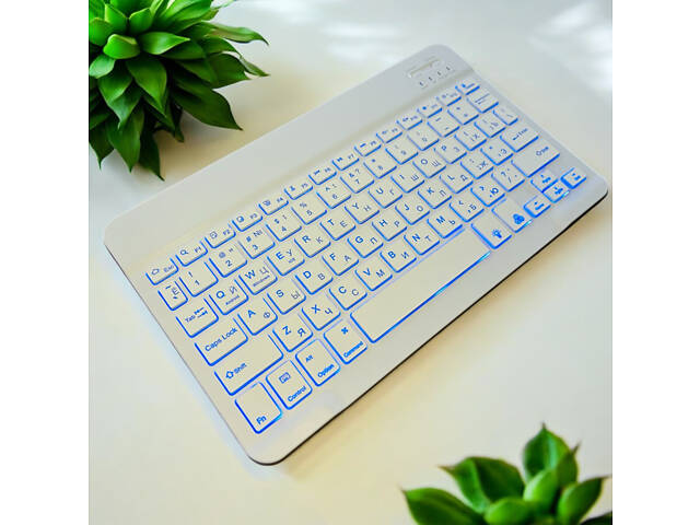 Беспроводная клавиатура Primo KB02 Bluetooth с подсветкой - White - Фото 5