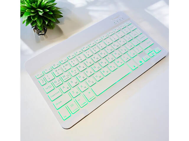 Беспроводная клавиатура Primo KB02 Bluetooth с подсветкой - White - Фото 6