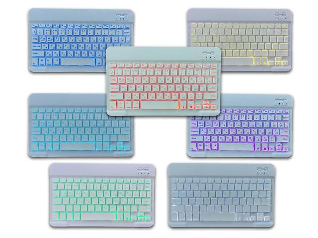 Беспроводная клавиатура Primo KB02 Bluetooth с подсветкой - White - Фото 8