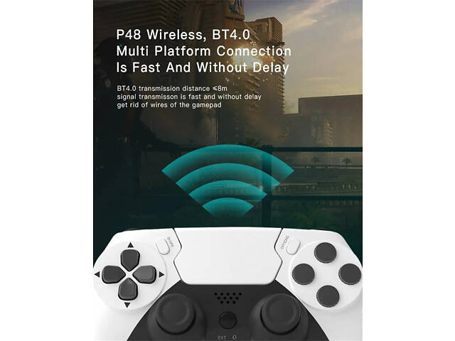 Бездротовий геймпад GAMINJA P48 для PS4 PS3 PC зручний геймпад з Bluetooth для комфортної гри - Фото 6