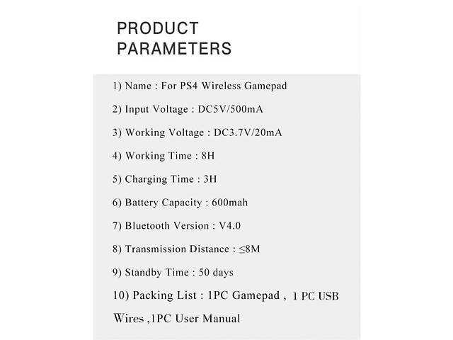 Бездротовий геймпад GAMINJA P48 для PS4 PS3 PC зручний геймпад з Bluetooth для комфортної гри - Фото 10