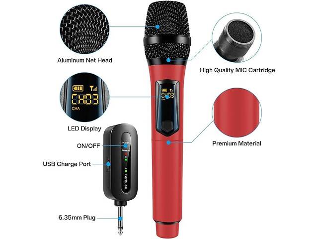 Беспроводной микрофон FerBuee UHF Z-202 портативная микрофонная система для усилителя,