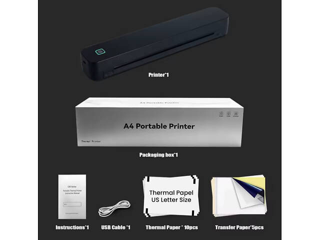 Бездротовий портативний термопринтер А4 - Фото 2