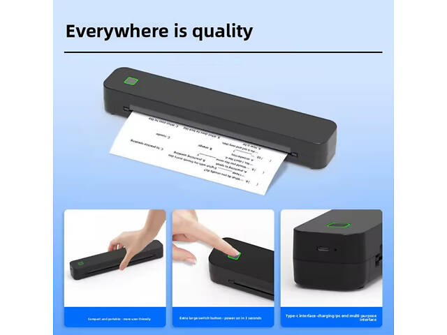 Бездротовий портативний термопринтер А4 - Фото 9