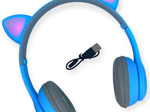 Беспроводные блютуз наушники с кошачьими ушками и разноцветной LED подсветкой Cat Ear P47 LED Bluetooth