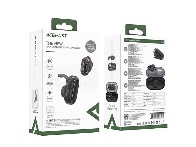 Беспроводные наушники ACEFAST FA003 ACEFIT NEO wireless earbuds Black yL. - Фото 7