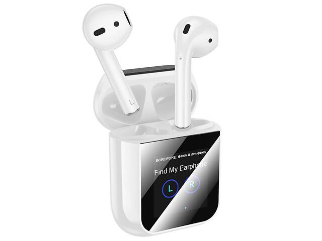 Беспроводные наушники BOROFONE BW86 Brocade true wireless BT headset with touch screen White yL. - Фото 3