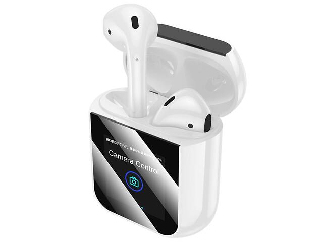 Беспроводные наушники BOROFONE BW86 Brocade true wireless BT headset with touch screen White yL. - Фото 4
