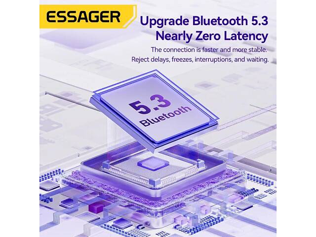 Беспроводные наушники ESSAGER (цветная коробка) Shining TWS Bluetooth earphones White yL. - Фото 4