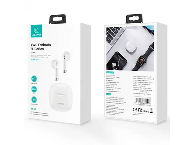Беспроводные наушники USAMS-IA04 TWS Earbuds IA Series White yL. - Фото 5