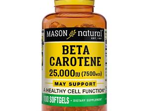 Бета-каротин 25000МО Mason Natural 100 гелевих капсул