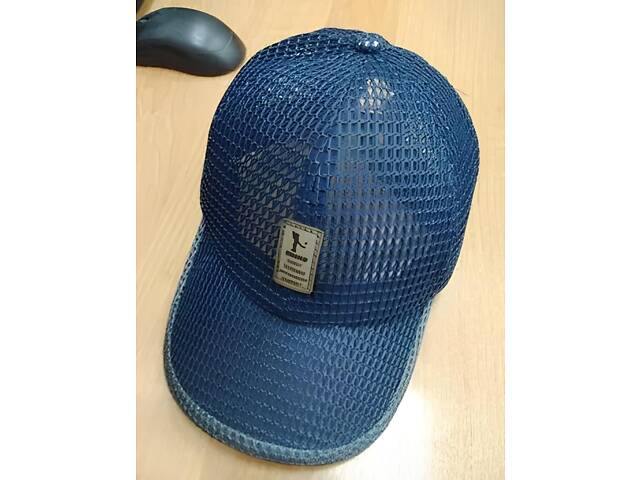 Бейсболка синя у сітку. Сітчаста бейсболка синього кольору. Синя кепка з гарною вентиляцією - Фото 3