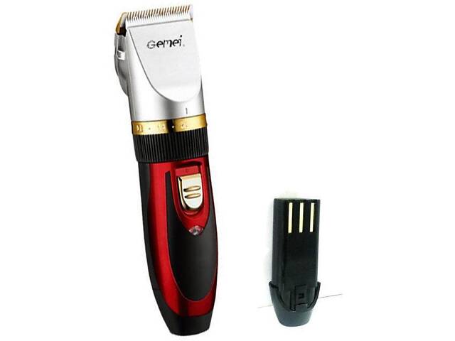 Бездротова машинка для стрижки волосся з двома акумуляторами Gemei GM 550 - Фото 1