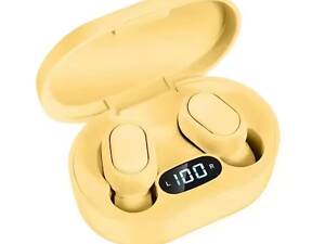 Беспроводные вакуумные наушники TWS E7s Bluetooth 5.0 с LED дисплеем желтые.