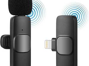Бездротовий петличний мікрофон HMKCH для iPhone iPad, бездротовий мікрофон Plug-Play для запису, прямий тран