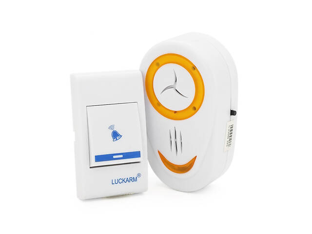 Бездротовий дверний дзвінок Luckarm 8853, приймач-передавач, 15 мелодій, світлооповіщення, дальність 90 - Фото 1