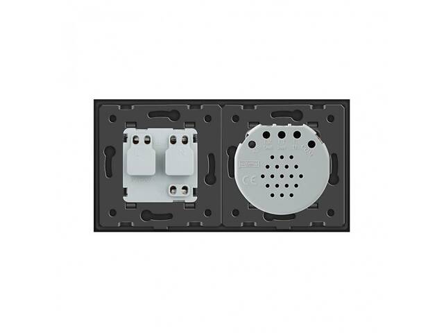 Безконтактний вимикач 1 сенсор 1 розетка Livolo сірий скло (VL-C701/C7C1EU-PRO-15) - Фото 4