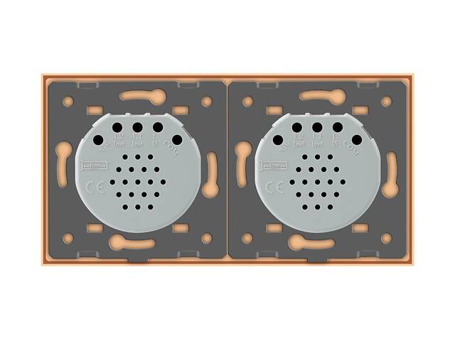 Бесконтактный выключатель 2 сенсора (1-1) Livolo золото стекло (VL-C701/C701-PRO-13) - Фото 4
