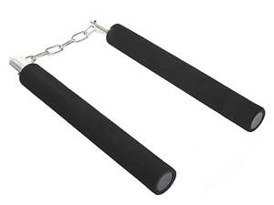 Безпечні нунчаки (нунтяку) RESTEQ для тренування, дитячі м`які, Нунчаки з безпечним покриттям Чорні