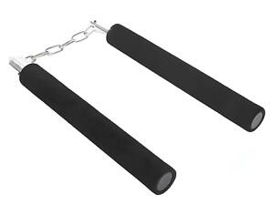 Безпечні нунчаки (нунтяку) RESTEQ для тренування, дитячі м`які, Нунчаки з безпечним покриттям Чорні