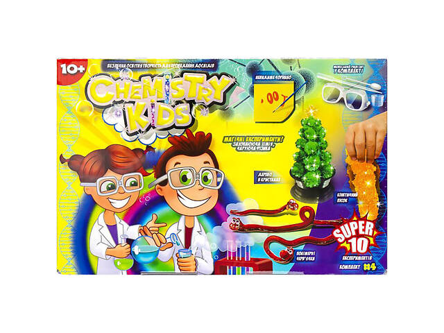 Безопасный образовательный набор для проведения опытов CHEMISTRY KIDS Danko Toys CHK-01-01-04U Вид 4 - Фото 1