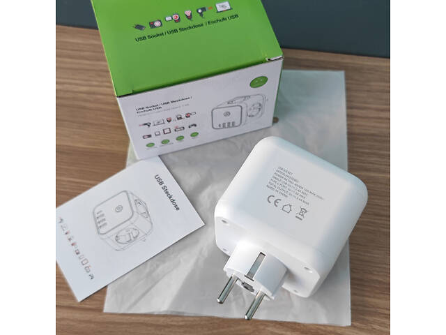 Безопасный тройник 3 гнезда, 220V, 3 USB-A / 1 Type-C, c заземлением, защитные шторки - Фото 8