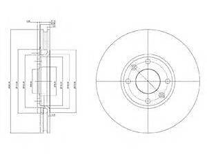 BG3622 Delphi Диск гальмівний (передній) Citroen Berlingo 08- (283x26) DELPHI BG3622 на CITROËN C4 II (B7)