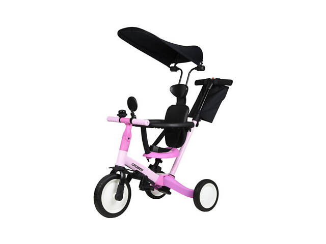 Біговел Tri-cycle 5in1 Cruiser Versa pink трансформер з дашком - Фото 1