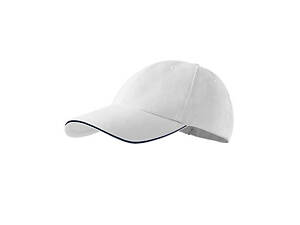 Кепка JHK MALFINI 6P SANDWICH-00/02 білий/темно-синій застібка металева