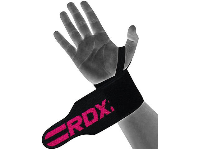 Бинти для зап'ясть (кистьові бинти) RDX W2 Gym Wrist Wraps Pink Pro - Фото 2